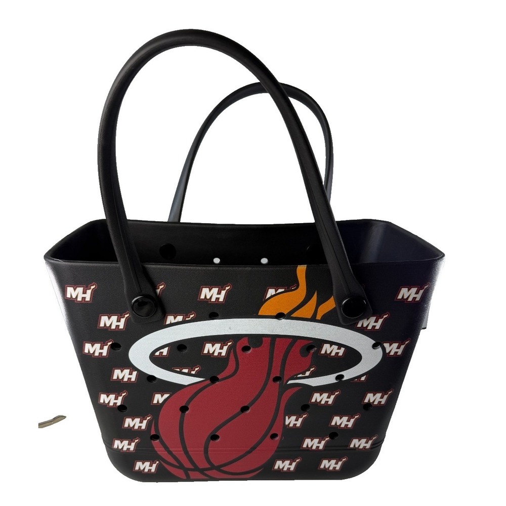 FOCO NBA Miami Heat Large Black Logo Tailgate Beach Handles Tote Bag NEW